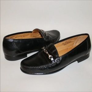 Florsheim Black Leather Moc Toe Horsebit